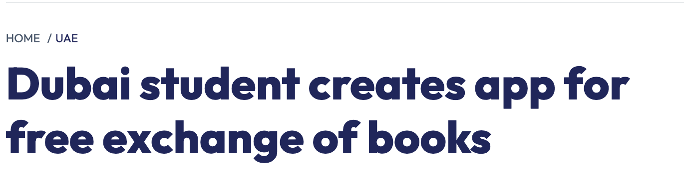 Khaleej Times article about ShareAllBooks
